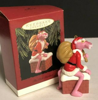 Hallmark The Pink Panther Keepsake Christmas Ornament Santa In The Chimney 1993