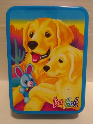 Vintage Lisa Frank Tin Box Casey And Caymus Golden Dogs