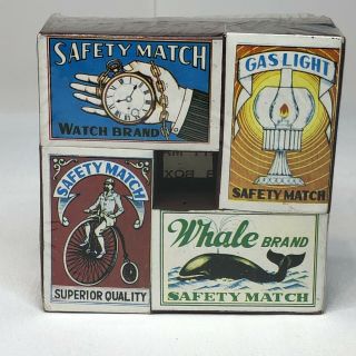 Matchbook Set Of 8 Boxes Vintage Matches Cost Plus Whale Queen Watch Bike