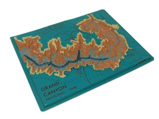 Vintage Grand Canyon National Park Souvenir 3d Topography Relief Map Plastic
