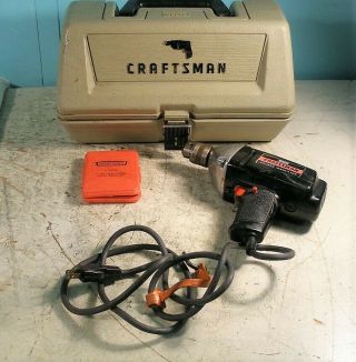 Vintage Sears Craftsman 3/8 Inch Drill With Carrying Case,  Model 315.  10510