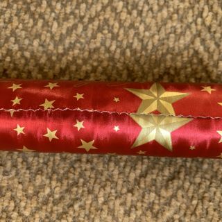Vtg Rare Sally Foster Starry Christmas Gift Wrap Roll Old Stock Gold Stars 3
