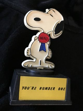 Vintage Peanuts Snoopy Hero Ribbon Aviva Trophy " You 