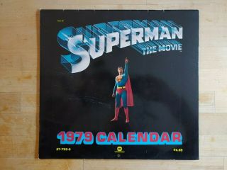 1979 Superman The Movie Calendar,  Opened,  With Centerfold Poster