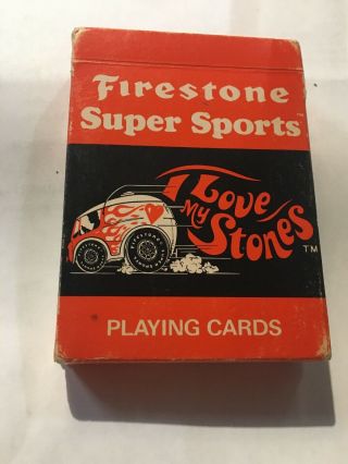 Vtg Firestone Sport I Love My Stones Us Playing Cards - Set