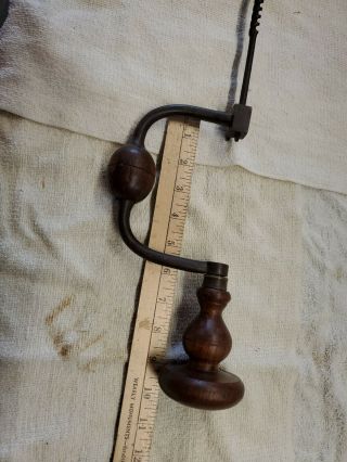Vintage Hand Drill Auger Bit Brace • Antique Woodworking Tool Rare