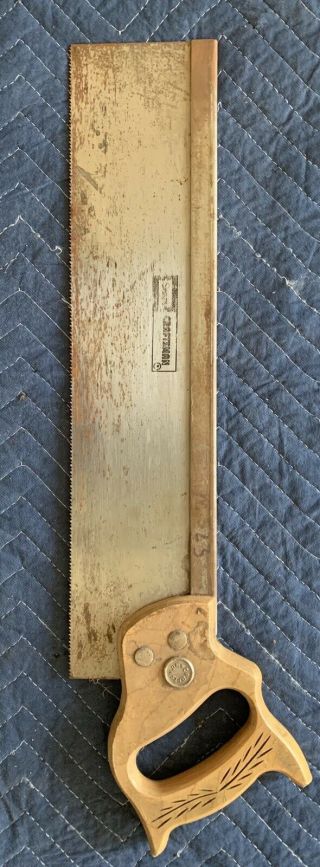 Vintage Sears Craftsman 18 ",  11 Tpi Back Saw,  Wheat Pattern Handle