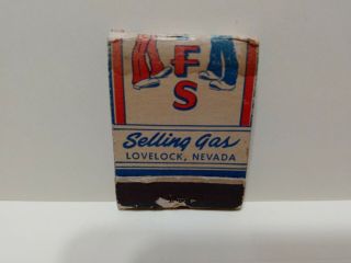 old FULL FEATURE MATCHBOOK 2 STIFFS GAS LOVELOCK,  NEVADA 2
