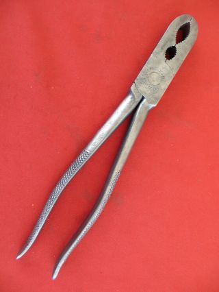 Vintage Utica 1300 - 10” Gas & Burner Pliers Ny Usa Knurled Handles Tool 1624