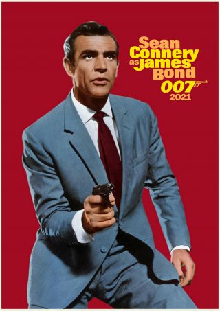 2021 Wall Calendar [12pg A4] James Bond 007 Sean Connery Vintage Movie M3 - 1523