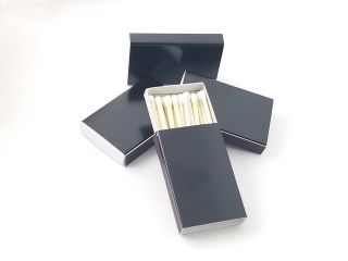 50 Plain Black Cover Wooden Match Boxes Matches
