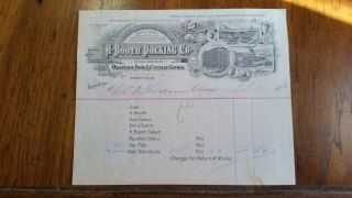 1889 Chicago Illinois Billhead A Booth Packing Co Oval Brand Oysters Fish