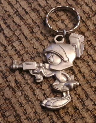 Vtg 1995 Rawcliff Pewter Looney Tunes Marvin The Martian Keychain Keyring