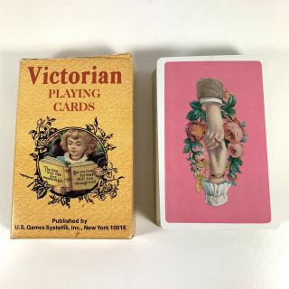 Vintage Victorian Playing Card Deck Floral Art 1986