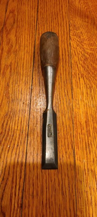 Antique Stanley Wood Handle Chisel 3/4 " Beveled Edge