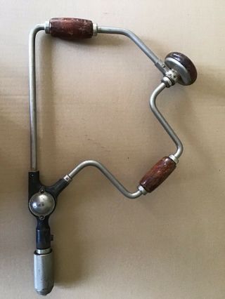 Vintage Unmarked Bell System Hand Drill Ratchet Bit Brace