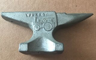 Vintage Miniature Cast Iron Anvil Blacksmith Tool Varney Advertising Paperweigh