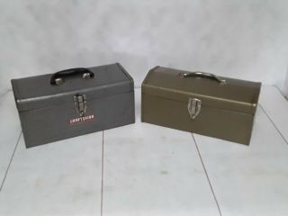 2 Vintage Metal Tool Boxes 1 Craftsman