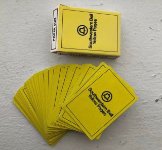 Vintage Plastic Deck Playing Cards Southwestern Bell Yellow Pages Texas Nos