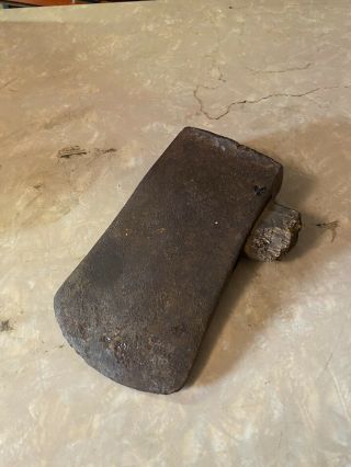 Vtg Old 3.  5 Lb Single Bit Early Iron Wood Split Axe Head Tool Marked Maine? Usa