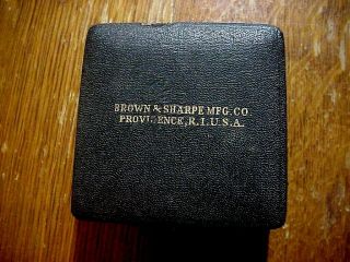 Brown & Sharpe Providence R.  I.  Machinist Tool Measuring Gauge In Velvet Line Box