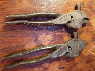2 Vintage Eifel - Geared Plierench 8 1/2 Inch With Adjustable Jaw