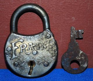 Vintage Fraim Lock Company Lancaster Pa.  Brass Padlock 106