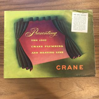 Vintage - 1947 - Crane Plumbing Heating Line - Bathroom - Booklet - Brochure