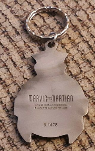 Vintage Rawcliff Pewter Looney Tunes Marvin the Martian (face) 1995 vtg keychain 2