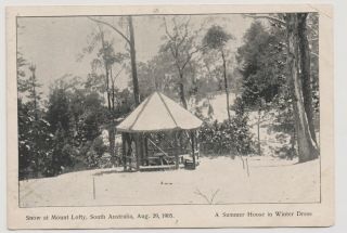Old Postcard A Summer House In Winter Dress Snow Mt Lofty South Australia 1905