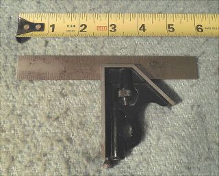 Vintage Millers Falls 6 " Machinist Combination Square No.  1276 1/8 " 1/16 " 1/32 "