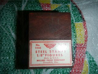 Vintage Millers Falls No.  1550 Size 1/8 " Steel Numbers Punch Stamp Set.