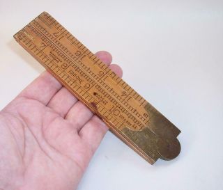 Vintage Rabone 24 " Wood & Brass Folding Rule/ruler No 2551