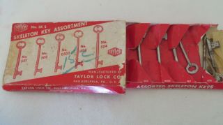 Vintage Taylor Skeleton Key Assortment - Shows All Sizes - Rare