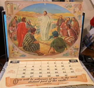 Watchtower 1971 Calendar Jesus Christ & Apostles 1st Jesus Beard