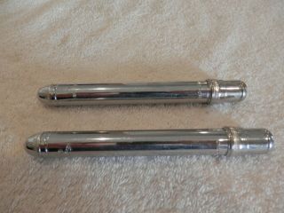 2 - Vintage Rayovac Penlight Pen Light Pocket Flashlight Chrome