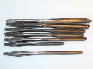 Vintage 6 Sporie Bits And 1 Spoon Bit For Use With Early Bit Braces