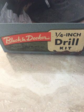 Vintage Chrome Black And decker 1/4 Inch Electric Drill Kit. 2