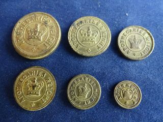 Very Good Complete Matching Set of 6 Antique Victorian Brass Apothecary Weights 2