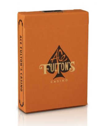 Rare Ace Fulton’s Vintge Back Orange Playing Cards.  Deck