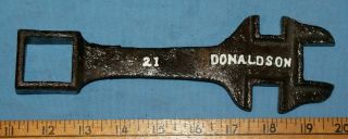 Old Antique Donaldson 21 Farm Implement Plow Wrench Tool Mt.  Clemons Mi