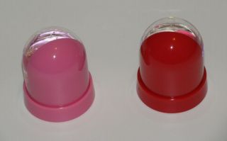 CUTE TWO HELLO KITTY MINI SNOW GLOBES PINK & RED SANRIO LICENSED 3