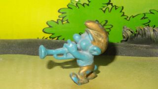 Smurfs Small Trumpet Player Smurf 1.  3 " Inch 20047 Display Figurine