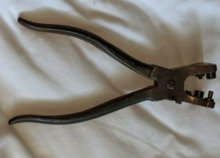 Antique Vintage Dennison Mfg.  Co.  Metal Hole Punch And Eyelet Pliers Combination