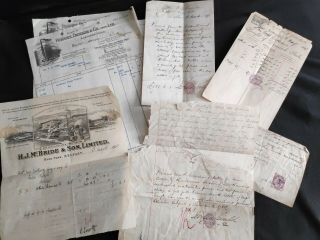 Antique Londonderry,  Belfast And Dublin Paperwork & Letter - Ulster / Irish