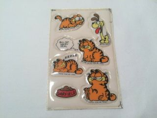 Vintage Garfield & Odie Puffy Stickers 1 Sheet
