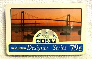 Vintage Claiborne Pell / Newport Bridge Ri Deck Playing Cards Winning Hand