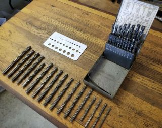Machinist Tools Vintage Drill Gauge Index & Hss Bits Drilling Metal Mill Tool☆us