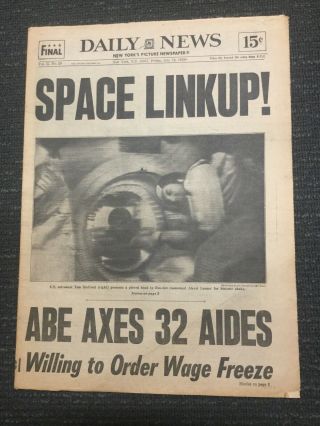 Apollo - Soyuz - U.  S.  - Soviet Space Flight 1975 York Daily News Newspaper