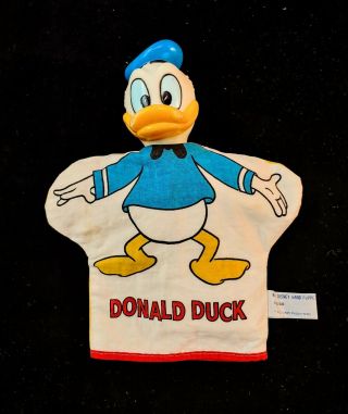 Vintage Donald Duck Hand Puppet Walt Disney Productions Toy